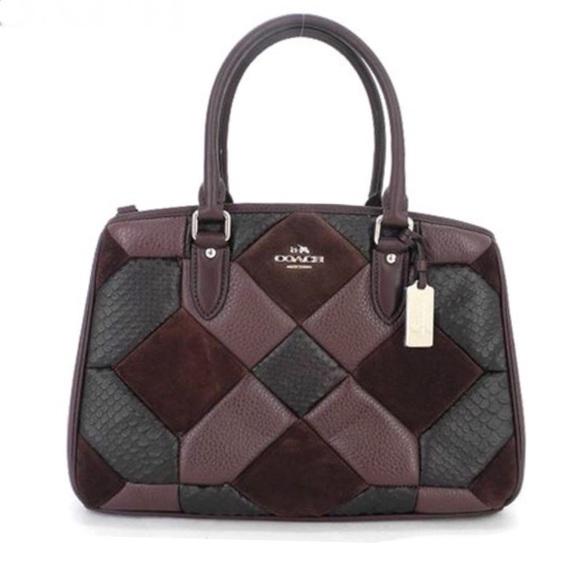 RARE!! Coach Leather & Suede Patchwork Empire Carryall Shoulder Bag MSRP $525 - Picture 2 of 11